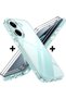 Xiaomi Poco X8 Pro Compatible Case with Camera Protection, Soft Transparent Silicone + 9H Screen Protector Glass Set