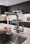 Anthracite Polished Spiral 2-Mode Head L Pipe Kitchen Sink Faucet Brass Fitting Tap - 5