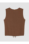 Özmarka New Season Brown Girls' Blouse with Drawstring Detail - 5