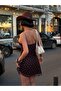 Premium Trend Chiffon Polka Dot Patterned Thin Strap Mini Dress - 4