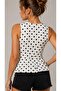 Women's Crew Neck Polka Dot Skirt Flounced Combed Cotton Blouse 26102 - 4