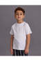 Boys Navy Striped Jacquard Shirt And White T-Shirt - 2