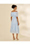 Women Blue Plain Summer Casual Dress - 3