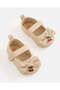 Baby Girls Beige Bow Charm Pram Shoes - 3