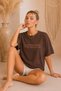 Women's Oversize Minimal Word Print Summer T-Shirt Women's Adult T-Shirt Basic T-Shirt Crew Neck Printed Short Sleeve Summer Combed Cotton T-Shirt - 3
