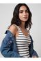 Lcw Vision Navy Blue U-Neck Striped Bodycon Dress - 2