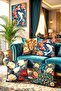 Avant-Garde Animal Drawings Patterned 4-Piece Throw Pillow Cover Set - 2
