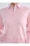 Lcw Vision Pink Shirt Collar Women's Knitwear Sweater - 3