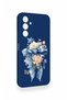 Samsung A54 Compatible Blue Ribbon Flower Pattern Silicone Case - 2
