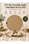 6-Piece Jute Supla American Service Set Jute Color Bohemian Tableware Presentation Plate Coaster 32 cm