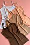 Bella Touch |   4-Pack V-Neck Modal Fabric Blouse-Undershirt in Powder, White, Light Brown, and Bitter Brown Colors for Women with Thin Straps