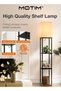 Floor Lamp with Shelves 3-Tier Modern Square Floor Standing Lamp with 3 Color Temperature Bulb - 2