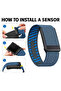 Whoop 5.0 Nylon Band, Adjustable Stretch Sport Band Replacement with Secure Quick-Clip Hardware, Breathable Athletic Wristband for Men and Women - Muted Blue with Black Holder - 6