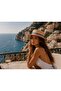Women's Summer Stripe Detailed Boater Straw Hat - 4
