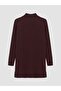 Lcw Modest Burgundy Half Turtleneck Women's Knitwear Tunic - 2