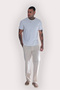 Men's Linen Trousers – Comfortable Fit with Elastic Waist, Summer Casual Trousers with Piped Legs - 2