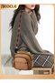 Ladies Retro Crossbody Bags for Women Large Capacity Three-Layer Shoulder Bag Vegan Leather Handbag Purses Satchel Clutch with Multi Layered