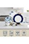 Shallow By ROSY 32 Pc New Bone China Dinner Set for 6 - White with Blue Floral Pattern - 4