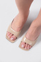 Lyra - Beige Open Toe Heeled Slippers - 5