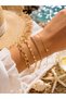 4-Piece Women's Bracelet Combination with Cube Detail in Gold / Silver Color with Extension Chain - 2