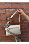 Women's Scarf Detailed Large Volume Soft Leather Stylishly Designed Hand and Shoulder Bag Shoulder Bag - 5