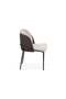 Mont Dining Chair Set of 2 With Fabric Upholstery |Sturdy Kitchen Dining Chairs Without Table Single Seater Modern Design Furniture For Dining Room L52xW50xH78cm-Beige/Brown - 3