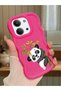 Redmi 15C 5g Compatible Case with Camera Protector Red Silicone Couple Phone Case Panda Pattern