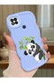 Redmi 10A Compatible Case Camera Protector Blue Silicone Couple Phone Case Panda Pattern