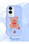Vivo Y04S Compatible Case Camera Protector Blue Silicone Couple Phone Case Bear Pattern - 2