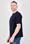 Men Crew Neck Short Sleeve Solid T-Shirt, Dark Navy - 2