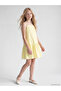 Nevavm Square Collar Ruffle Girls' Poplin Dress with Difference