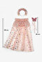 Powder Butterfly Printed Girls' Cape, Wand and Crown Set - 4