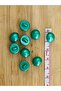 11mm Bottom Mounted Plastic Luxury Pearl Button. 9 Pieces. Green. - 2