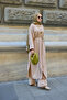 Women's Buttoned Waist Tie Long Shirt Suit Beige - 5