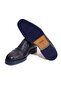 Dark Blue Color Laceless Genuine Leather Men's Shoes - 3