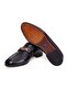 Black Color Laceless Genuine Leather Men's Shoes - 3