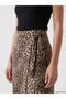 Brown Tie-Up Leopard Print Wrap Skirt - 3