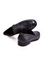 Dark Blue Color Laceless Genuine Leather Leather Sole Men's Shoes - 2