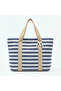 100% Cotton Striped Large Marine Beach Bag 42.5X28X15 cm – Navy Blue and Red Color Options