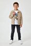 Cream Emblem Jacket and T-Shirt Boys' 3-Piece Trouser Set 24016