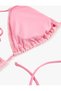 Textured Floral Bikini Top with Double Tie Detail - 4