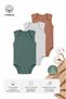 Cotton Ribbed Fabric Set of 3 Sleeveless Snap-On Baby Bodysuits & Bodysuits for Boys and Girls