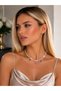 Colorful Zircon Stone Detailed Waterway Choker Necklace – Stylish Women's Necklace with Shiny Stones
