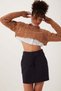 Women's Navy Blue High Waist Belted Pleated Detailed Mini Skirt - 2