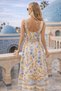 Women's Imported Floral Patterned Belted Button Detailed Midi Dress – Stylish Summer Dress - 3
