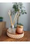 Dual Color Natural Rattan Look Decorative Presentation Tray - Coffee Presentation, Candle Holder and Organizer - 16.5 cm - Plastic - 3