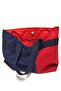 Navy Blue Red Denim Patchwork Shoulder Bag - 5
