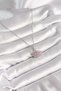 316L Steel Silver Color Chain Pink Zircon Stone Swan Model Women's Necklace - 2