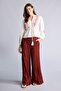 100% Cotton Regular Fit High Collar Textured Long Sleeve Embroidered White Blouse G8454Ax26Sm - 2