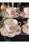 Premium Porcelain 6-Person White Coffee Cup Set with Flower Figures 90 ml - 2